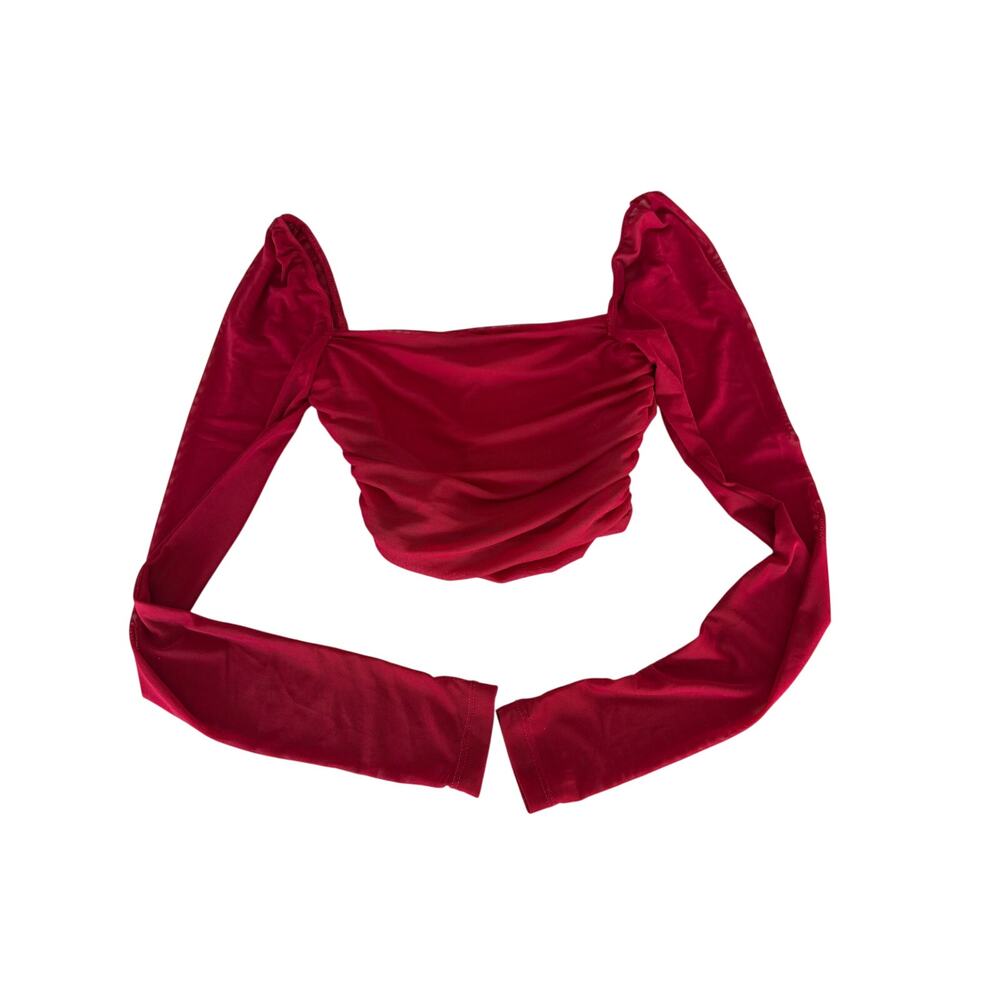 Princess Polly Red Cropped Mesh Knit Top Women’s Size 0